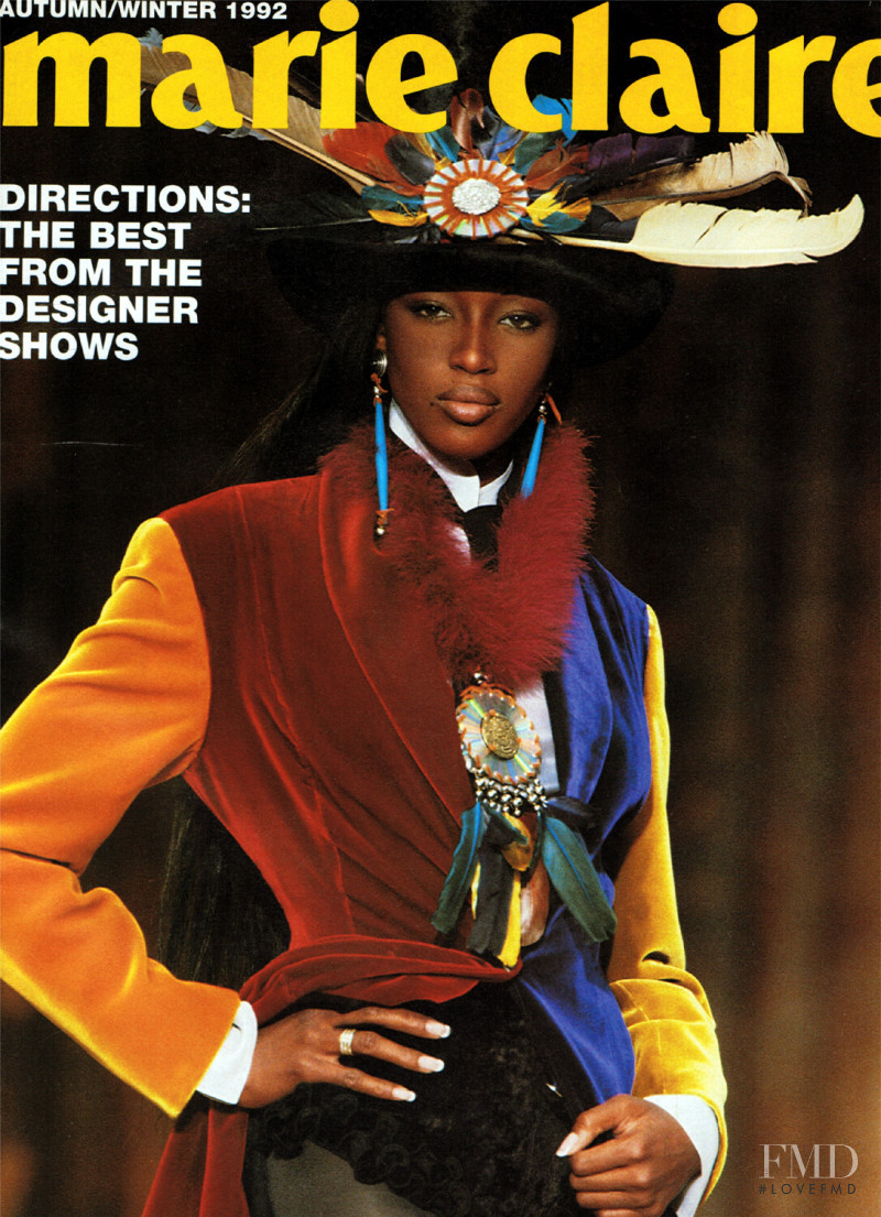 Naomi Campbell featured on the Marie Claire UK cover from September 1992