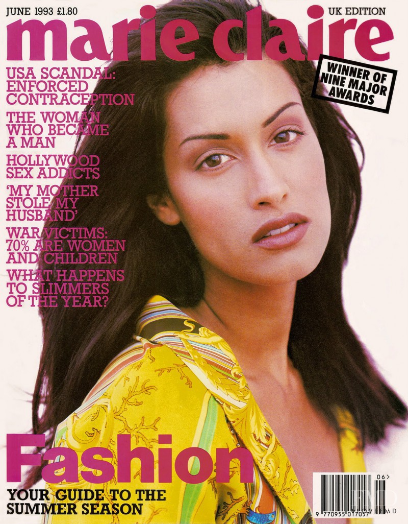 Yasmeen Ghauri featured on the Marie Claire UK cover from June 1993