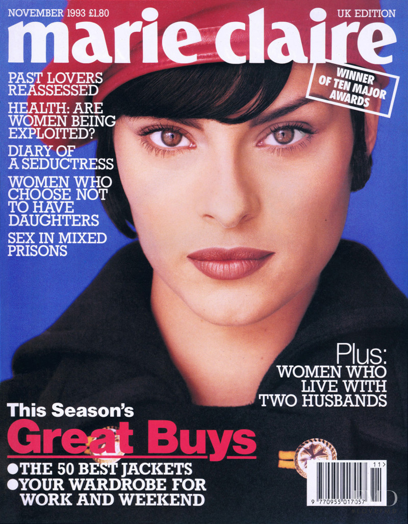Magali Amadei featured on the Marie Claire UK cover from November 1993
