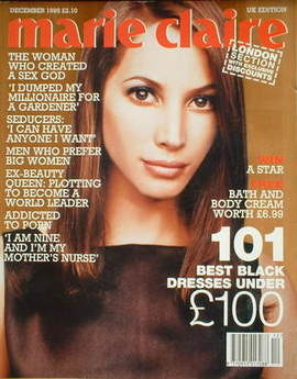 Christy Turlington featured on the Marie Claire UK cover from December 1995