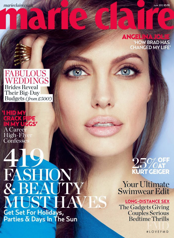 Angelina Jolie featured on the Marie Claire UK cover from June 2012