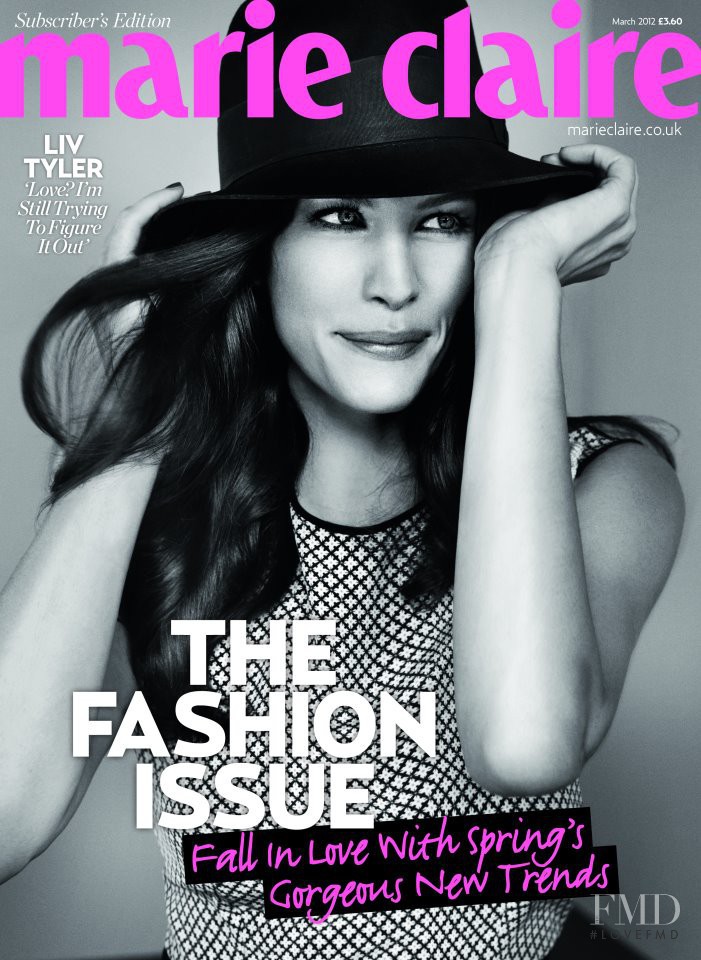 Liv Tyler featured on the Marie Claire UK cover from March 2012