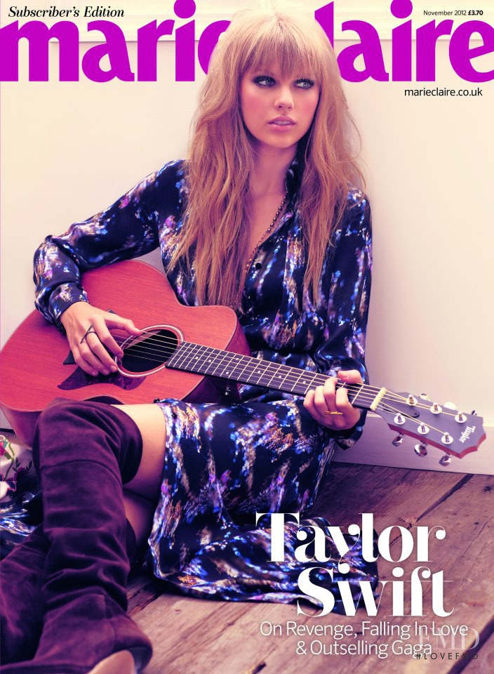 Taylor Swift featured on the Marie Claire UK cover from November 2012