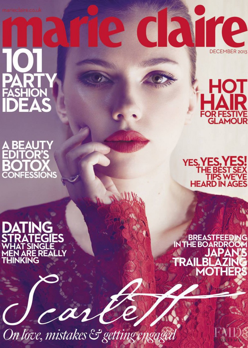 Scarlett Johansson featured on the Marie Claire UK cover from December 2013