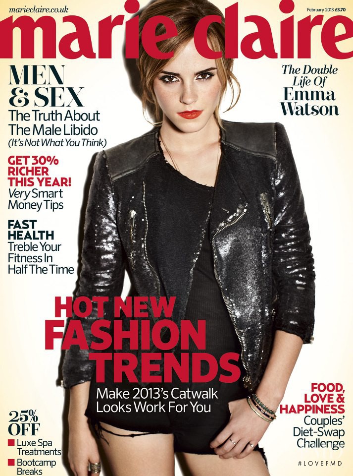 Emma Watson featured on the Marie Claire UK cover from February 2013