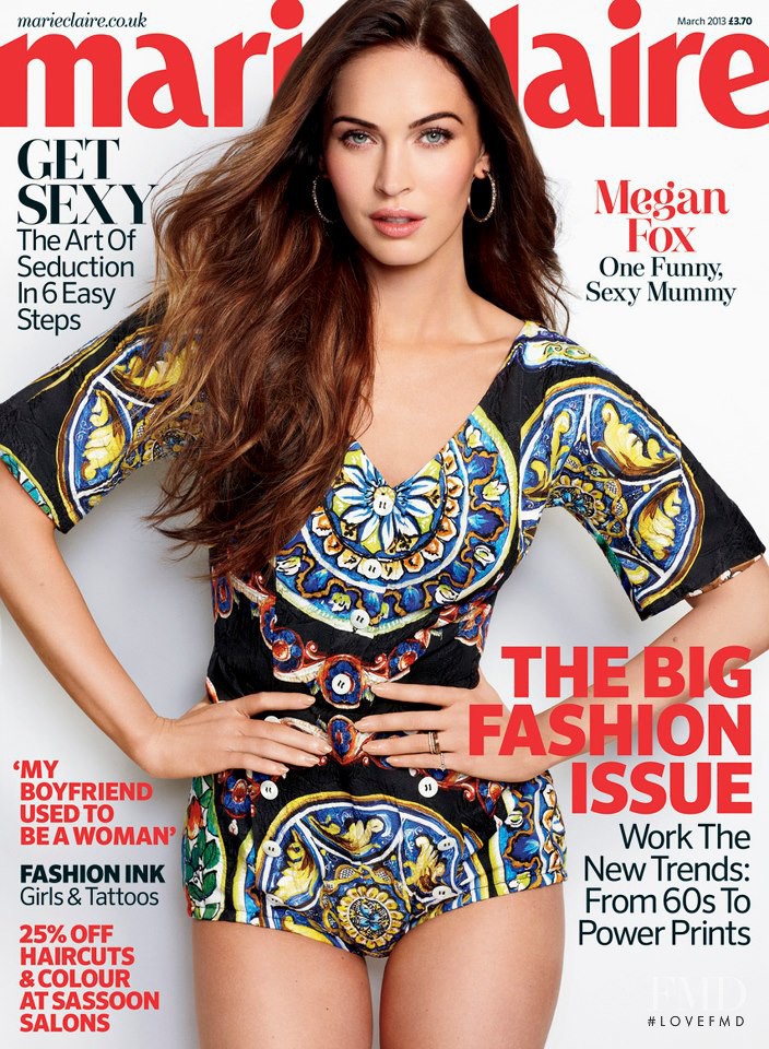 Megan Fox featured on the Marie Claire UK cover from March 2013