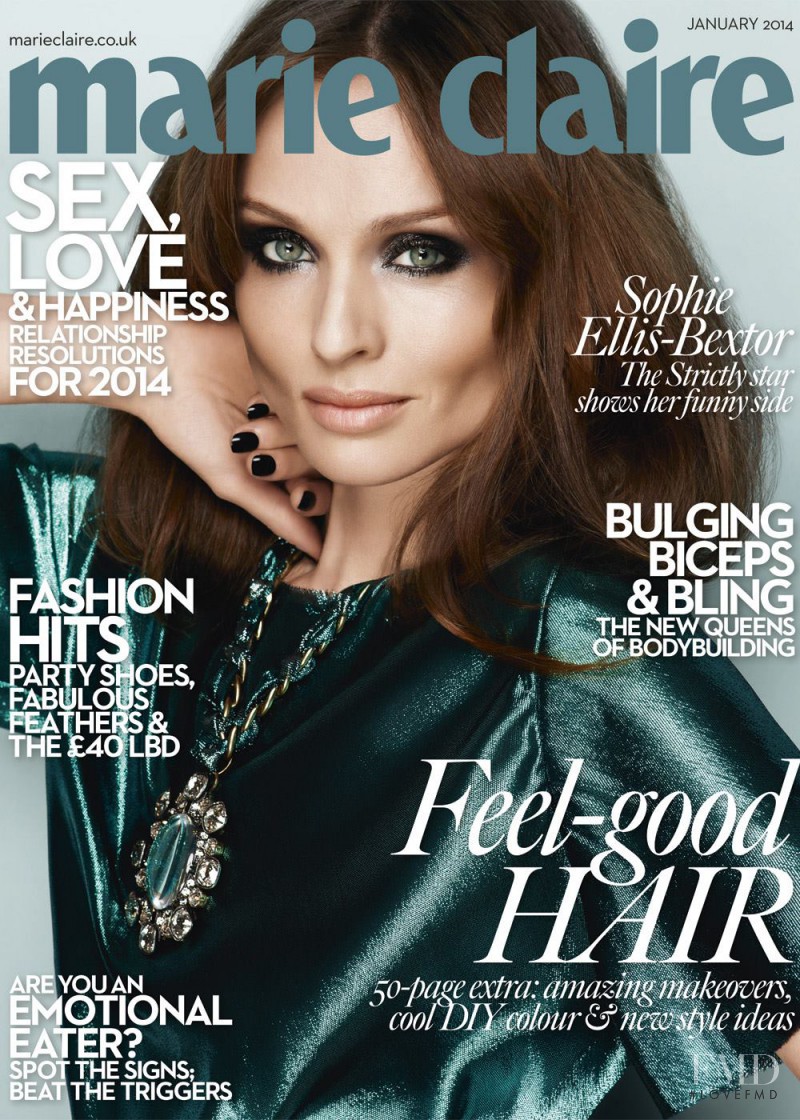 Sophie Ellis-Bextor featured on the Marie Claire UK cover from January 2014