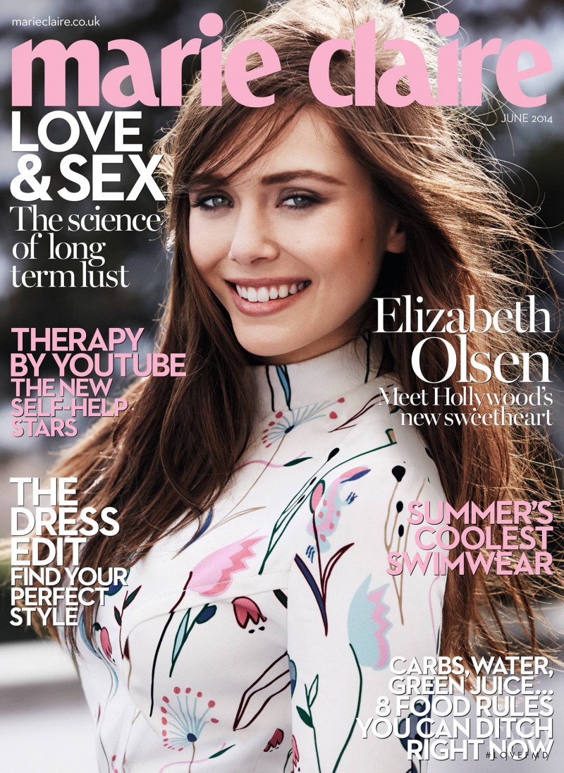 Elizabeth Olsen featured on the Marie Claire UK cover from June 2014