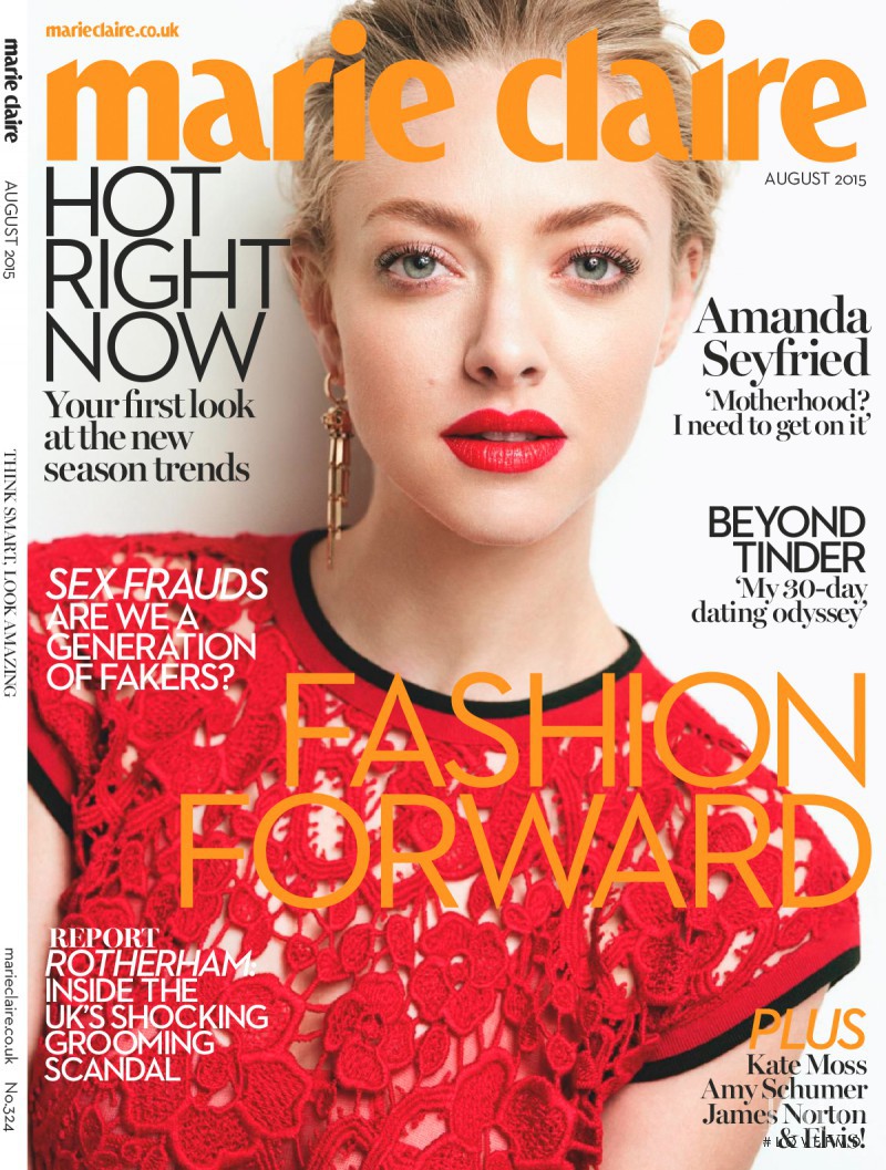 Amanda Seyfried featured on the Marie Claire UK cover from August 2015
