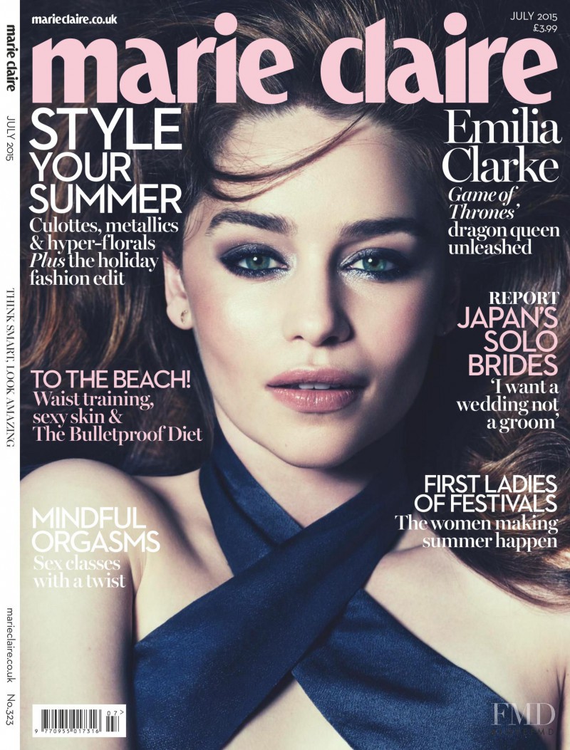 Emilia Clarke featured on the Marie Claire UK cover from July 2015