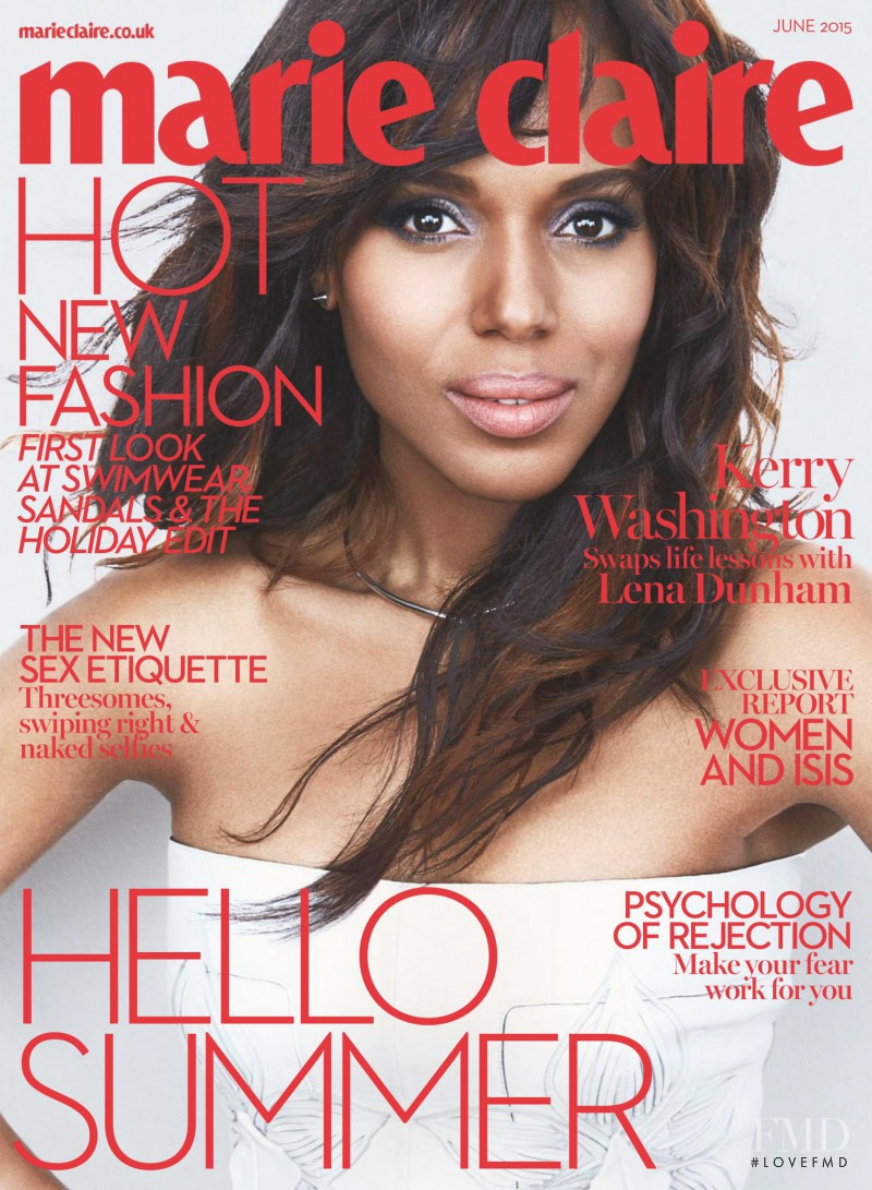 Kerry Washington featured on the Marie Claire UK cover from June 2015