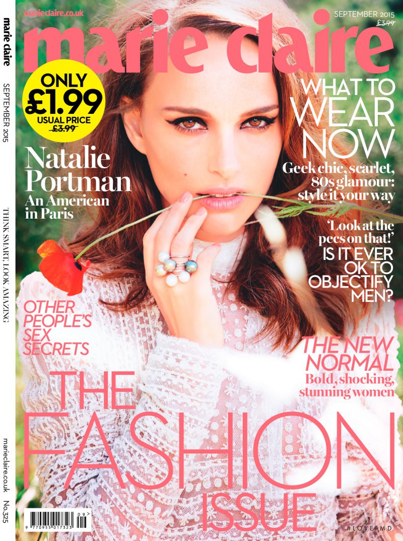 Natalie Portman featured on the Marie Claire UK cover from September 2015