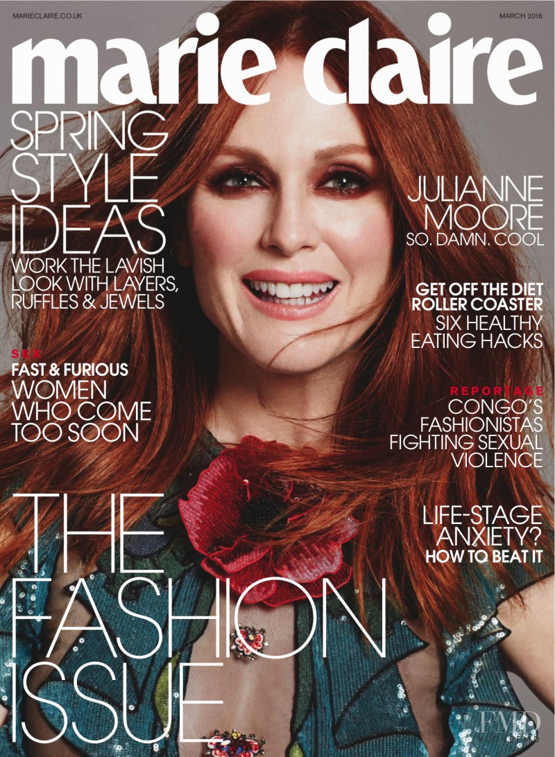 Julianne Moore featured on the Marie Claire UK cover from March 2016