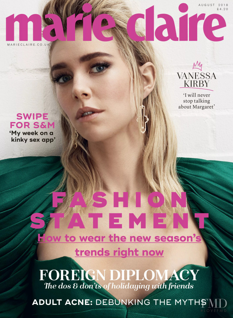 Vanessa Kirby featured on the Marie Claire UK cover from August 2018