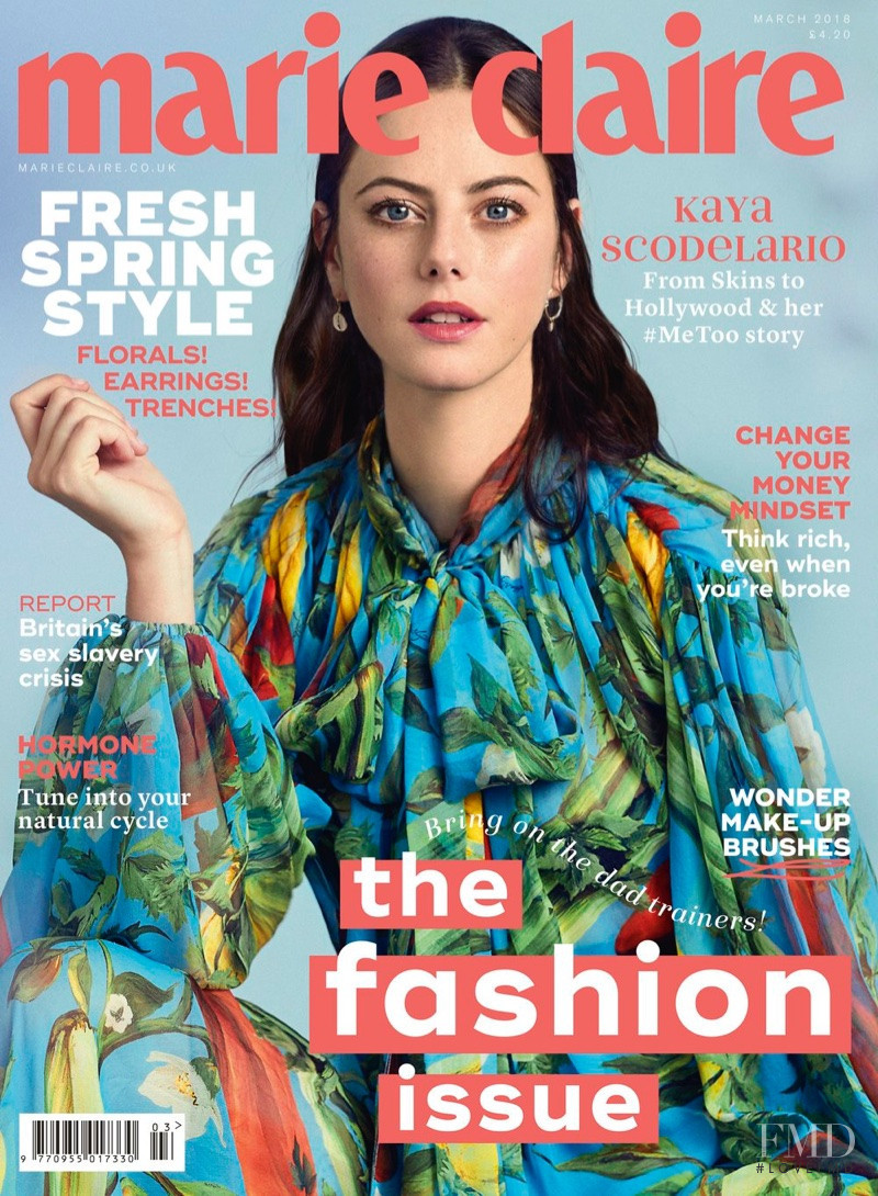 Kaya Scodelario featured on the Marie Claire UK cover from March 2018