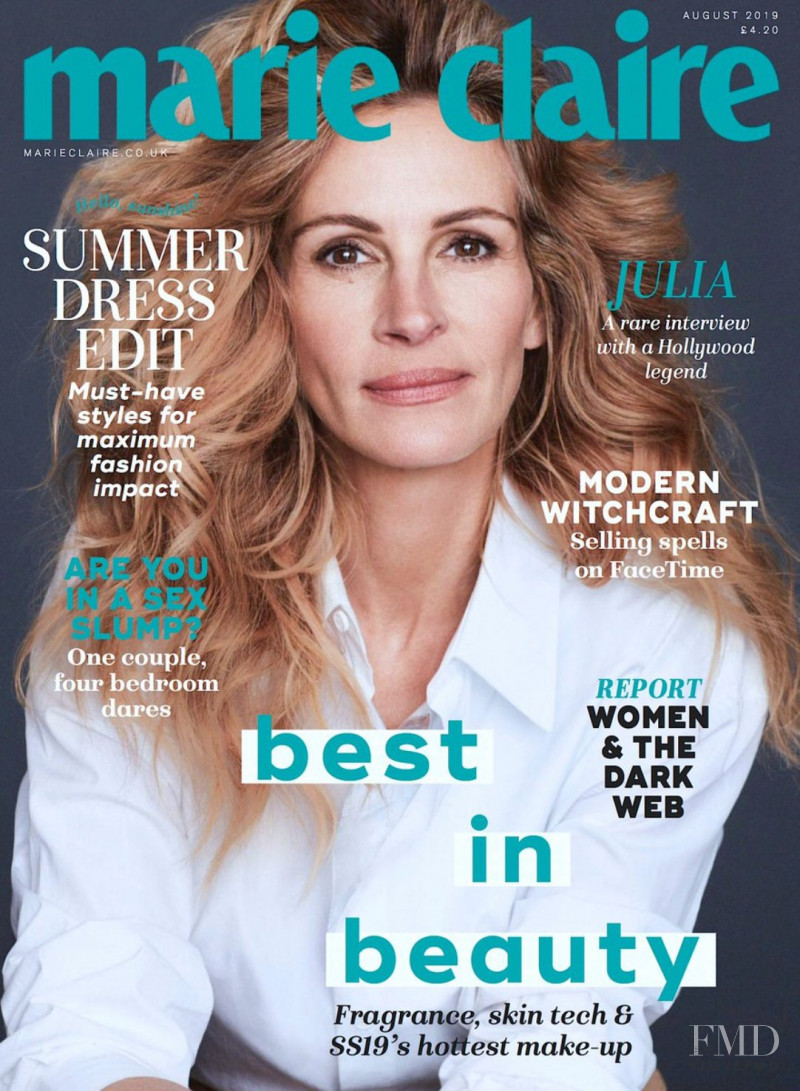 Julia Roberts featured on the Marie Claire UK cover from August 2019