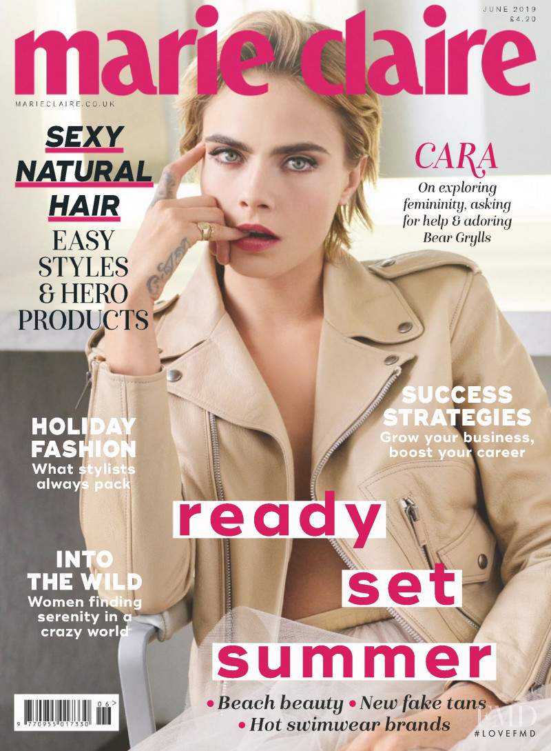 Cara Delevingne featured on the Marie Claire UK cover from June 2019