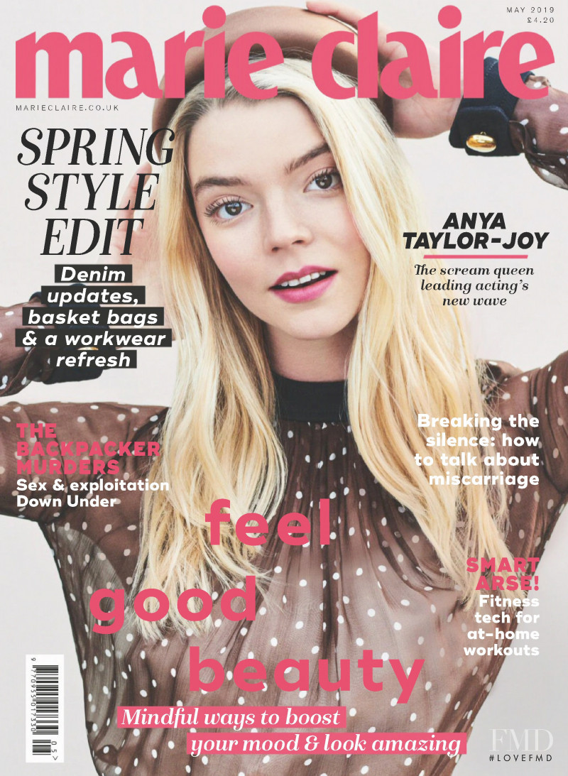 Anya Taylor-Joy featured on the Marie Claire UK cover from May 2019