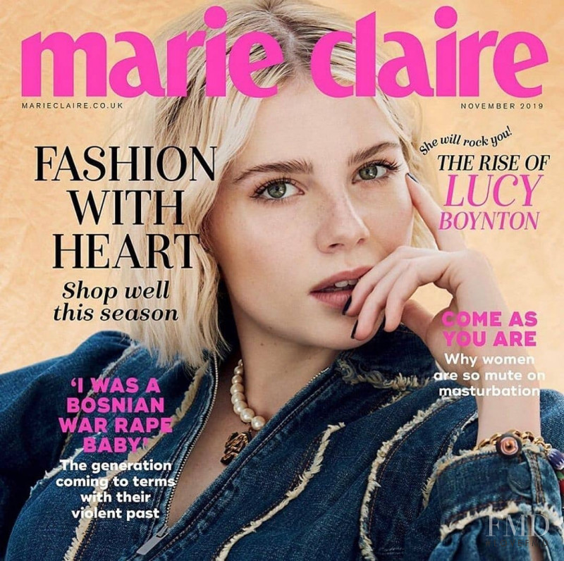 Lucy Boynton featured on the Marie Claire UK cover from November 2019