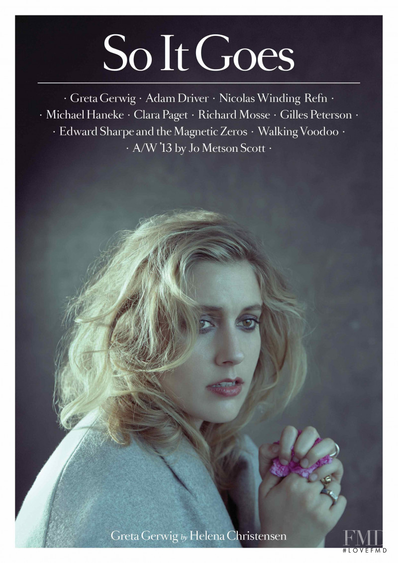 Greta Gerwig featured on the So It Goes cover from December 2013