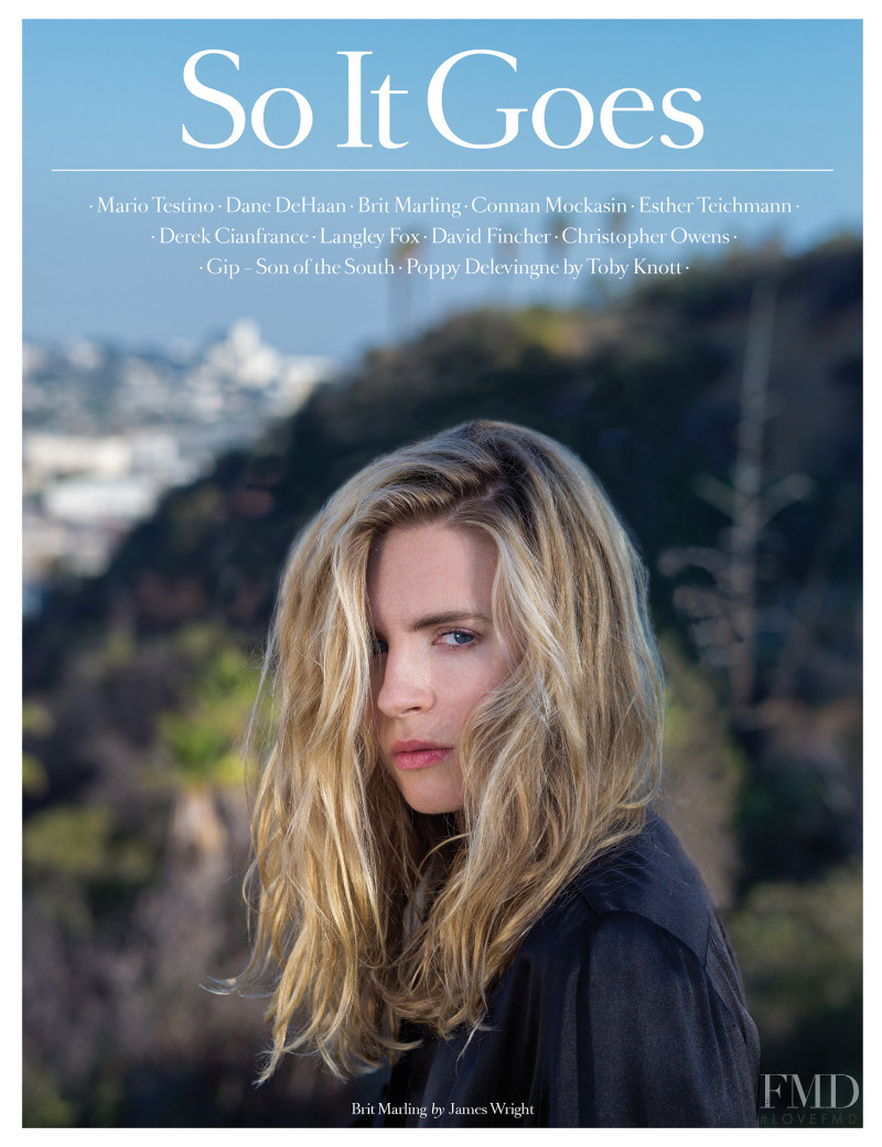 Brit Marling featured on the So It Goes cover from December 2014