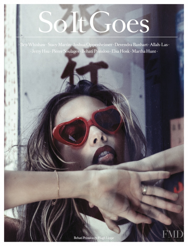 Behati Prinsloo featured on the So It Goes cover from December 2015