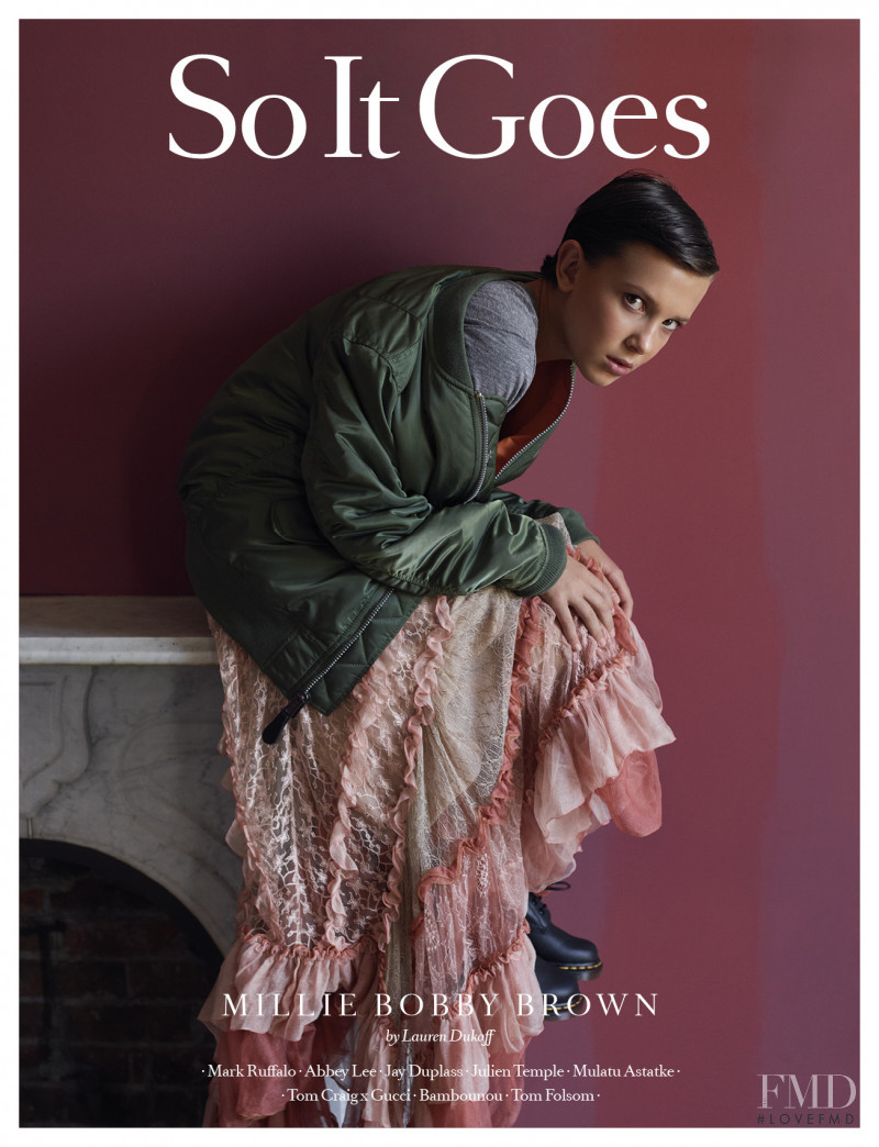 Millie Bobby Brown featured on the So It Goes cover from December 2016
