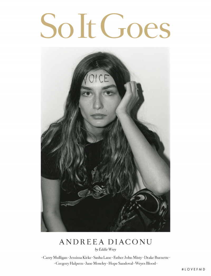 Andreea Diaconu featured on the So It Goes cover from April 2017