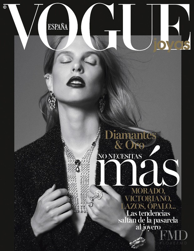 Lina Berg featured on the Vogue Spain Joyas cover from December 2016