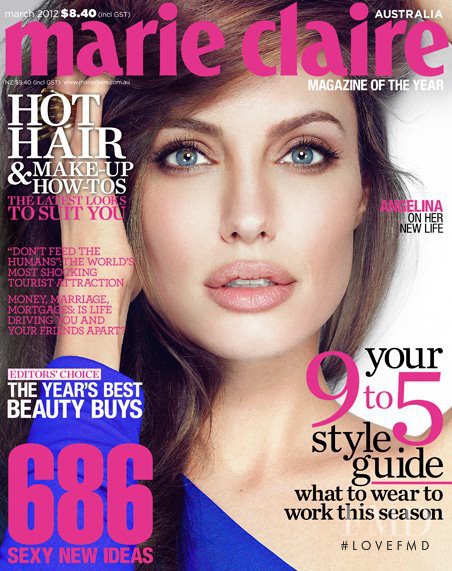Angelina Jolie featured on the Marie Claire Australia cover from March 2012
