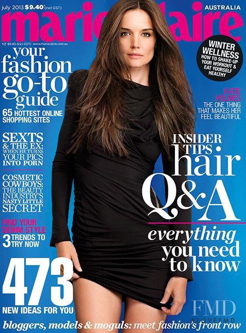 Kate Holmes featured on the Marie Claire Australia cover from July 2013
