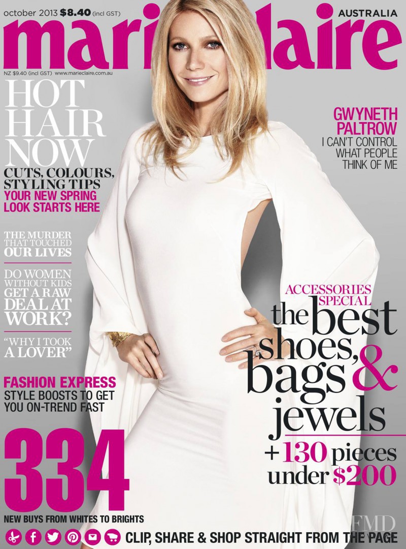 Gwyneth Paltrow featured on the Marie Claire Australia cover from October 2013