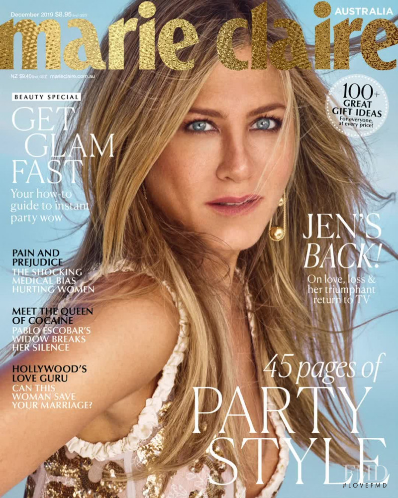 Jennifer Aniston featured on the Marie Claire Australia cover from December 2019
