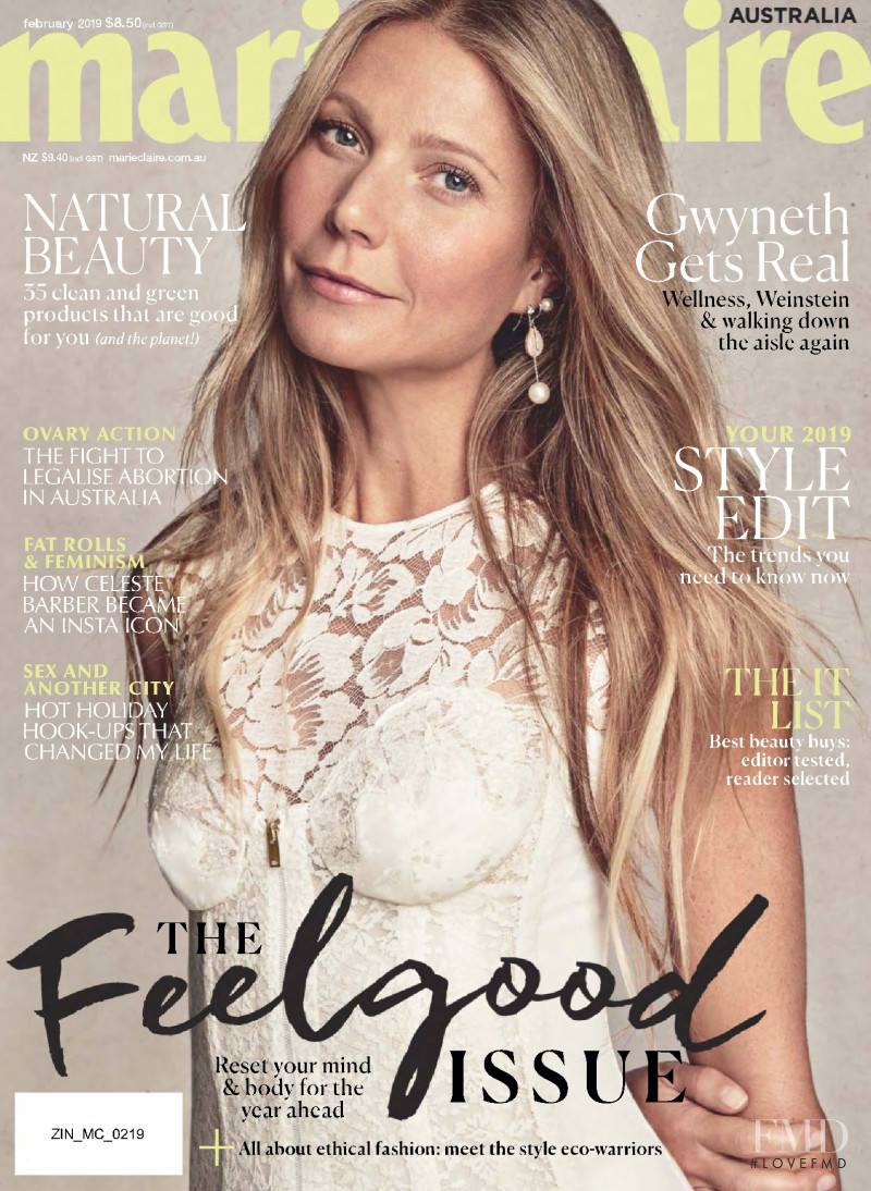 Gwyneth Paltrow featured on the Marie Claire Australia cover from February 2019
