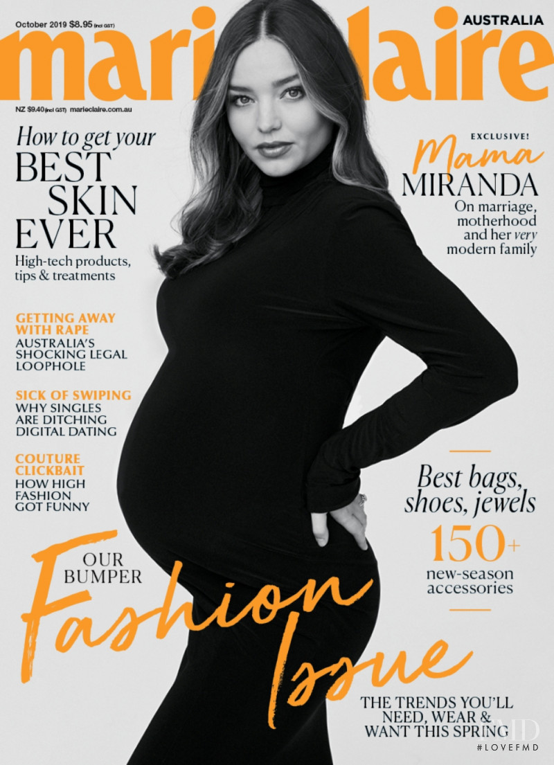Miranda Kerr featured on the Marie Claire Australia cover from October 2019