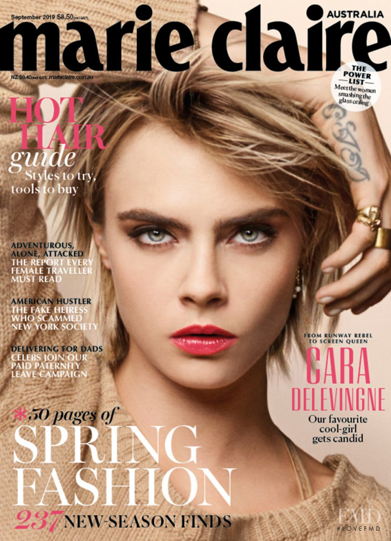Cara Delevingne featured on the Marie Claire Australia cover from September 2019