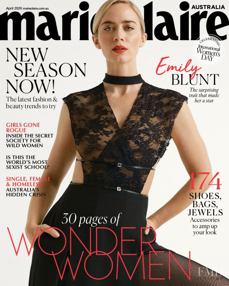 Emily Blunt featured on the Marie Claire Australia cover from April 2020