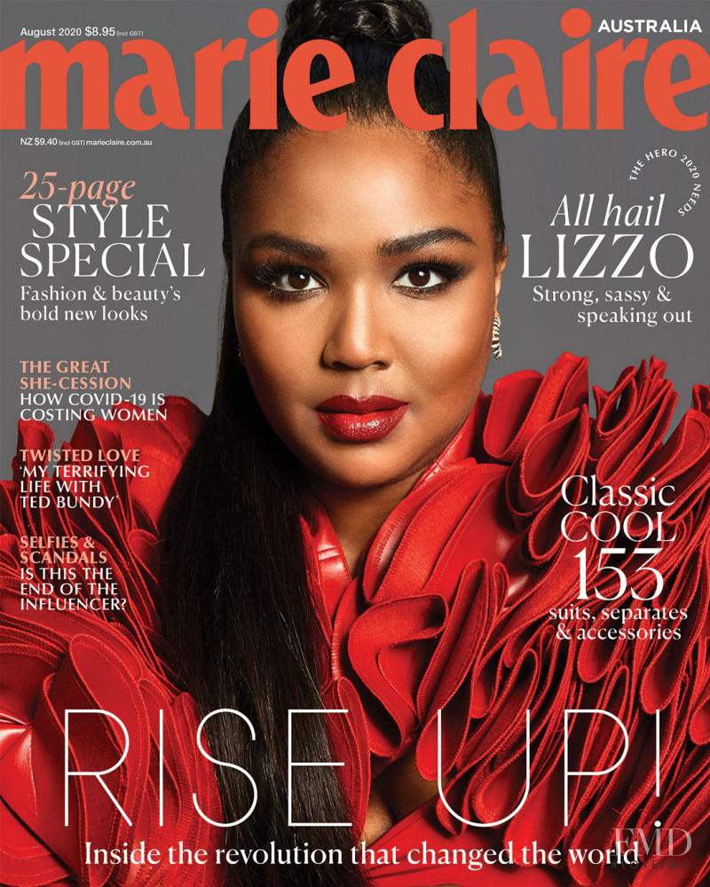 Lizzo featured on the Marie Claire Australia cover from August 2020