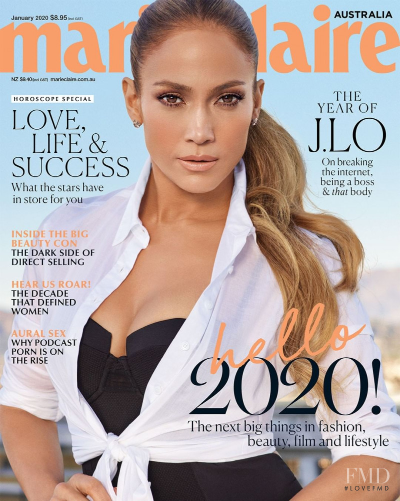 Jennifer Lopez featured on the Marie Claire Australia cover from January 2020