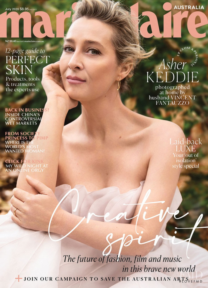 Asher Keddie featured on the Marie Claire Australia cover from July 2020