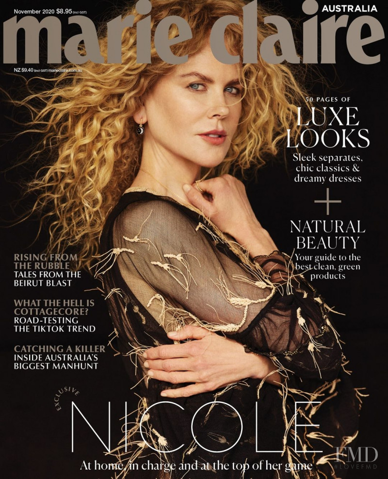 Nicole Kidman featured on the Marie Claire Australia cover from November 2020