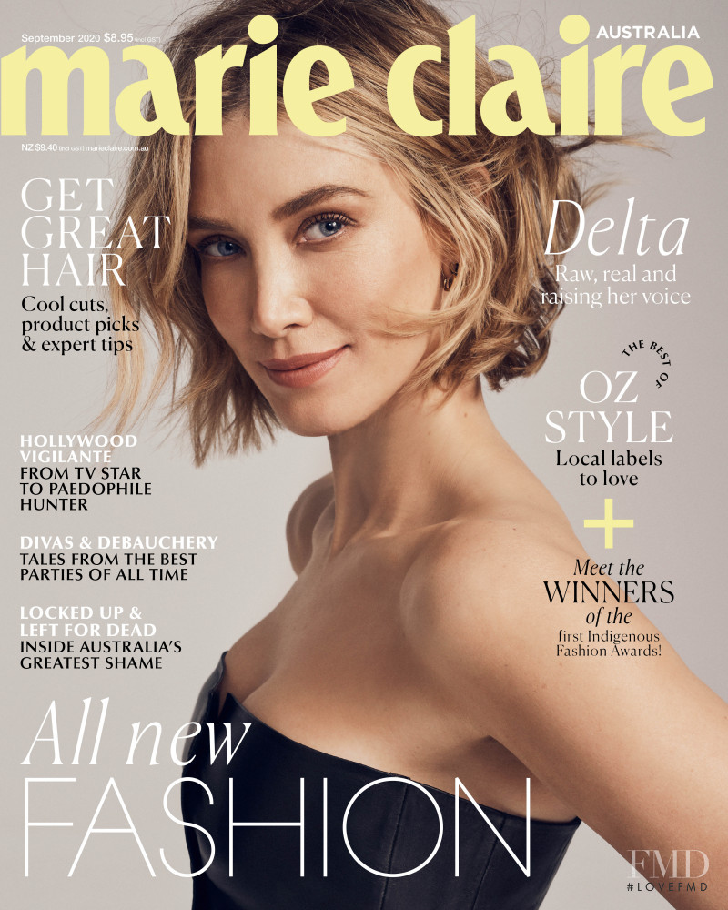 Delta Goodrem featured on the Marie Claire Australia cover from September 2020