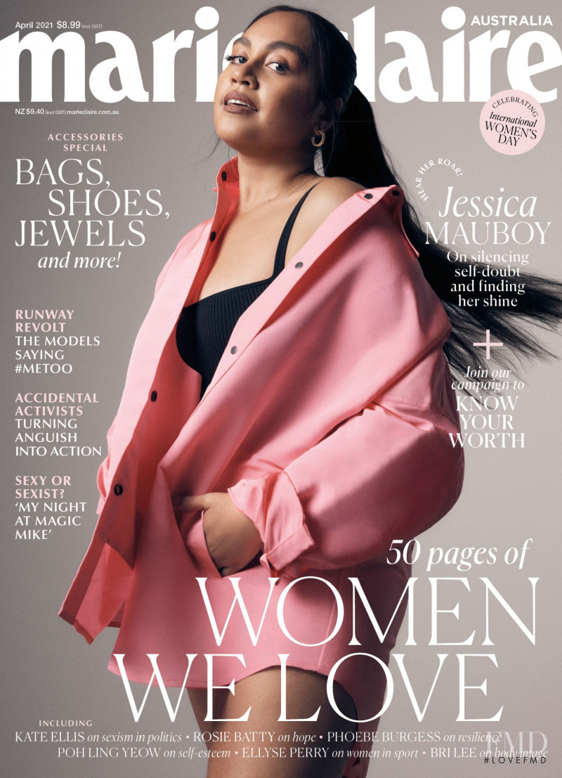Jessica Mauboy featured on the Marie Claire Australia cover from April 2021