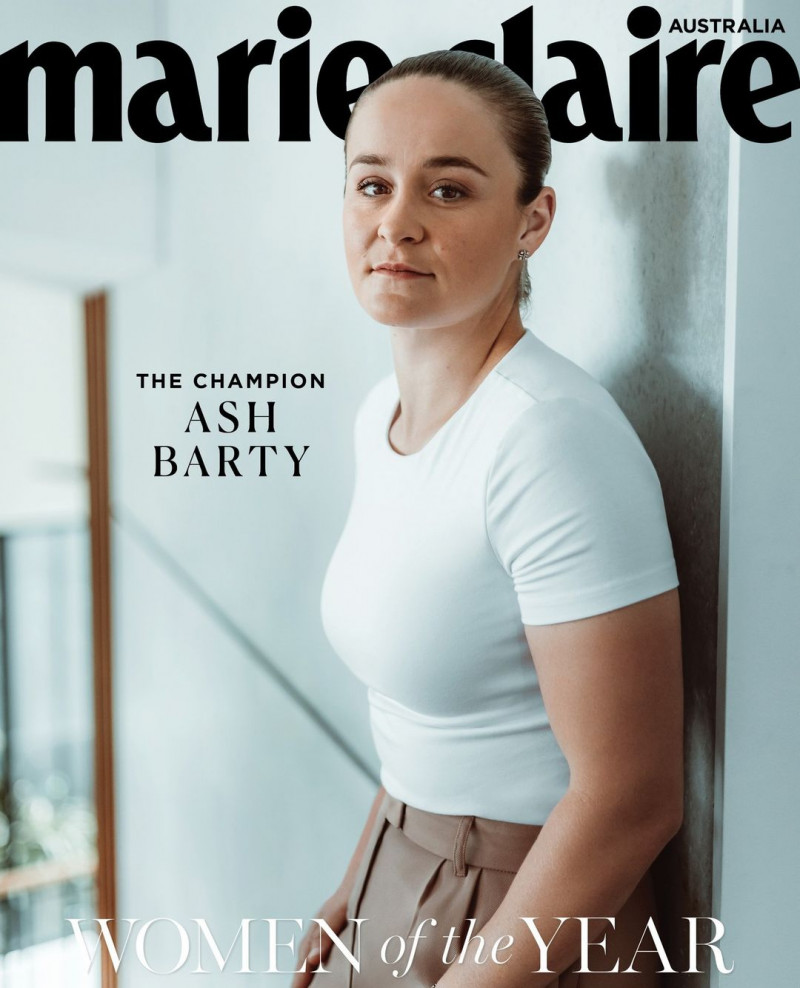 Ash Barty featured on the Marie Claire Australia cover from December 2022