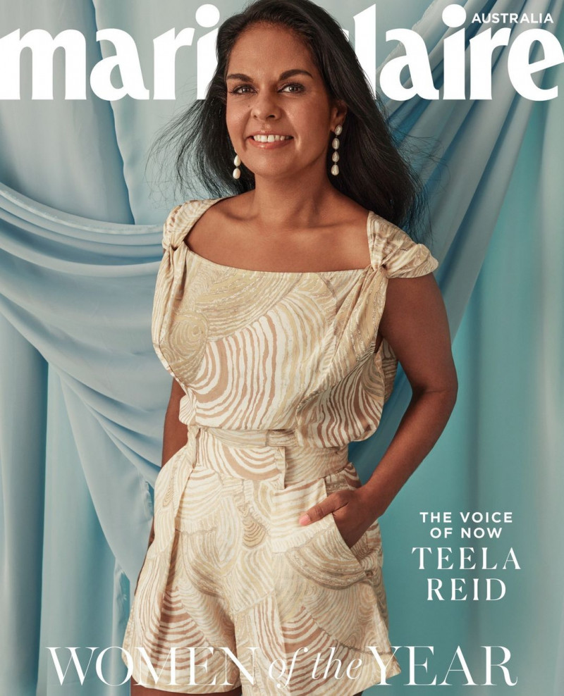 Teela Reid featured on the Marie Claire Australia cover from December 2022