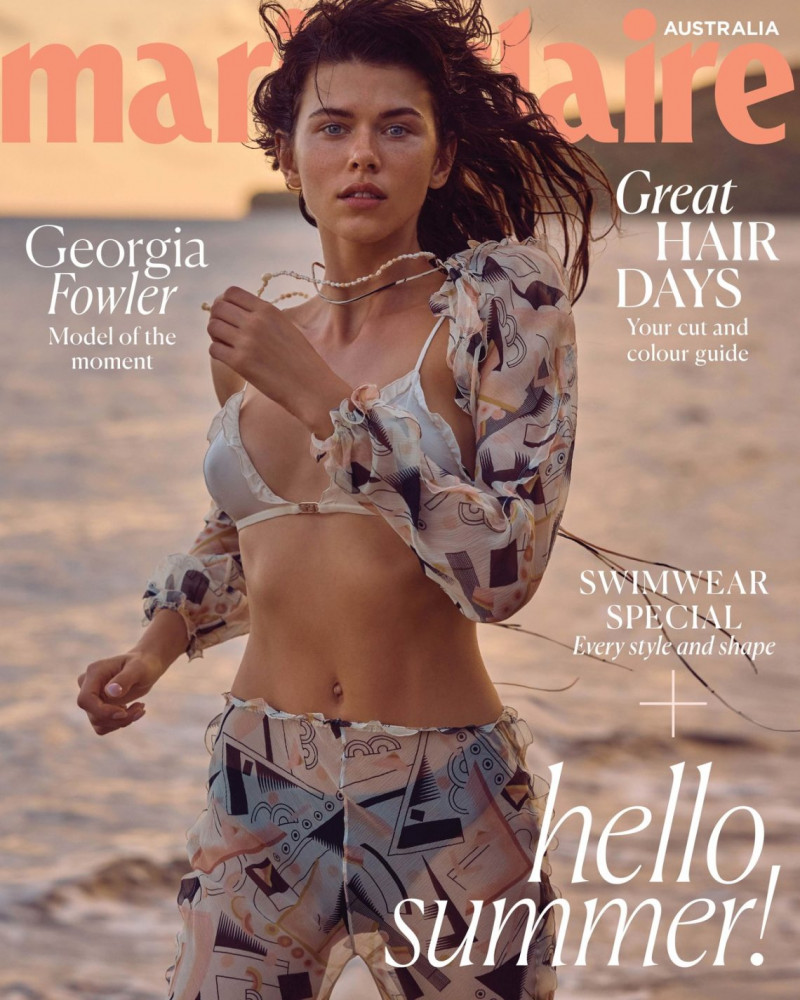 Georgia Fowler featured on the Marie Claire Australia cover from November 2022