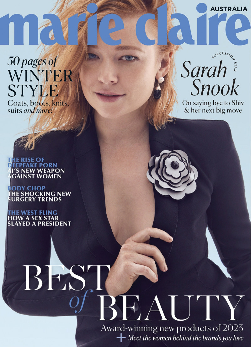 Sarah Snook featured on the Marie Claire Australia cover from June 2023