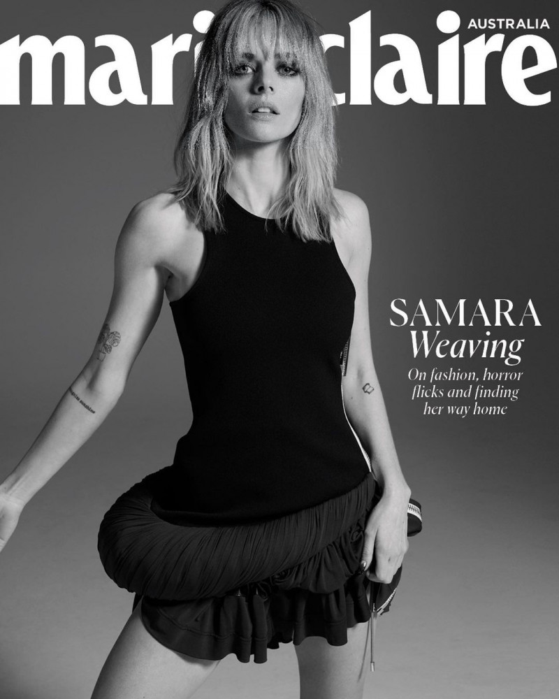 Samara Weaving featured on the Marie Claire Australia cover from March 2023