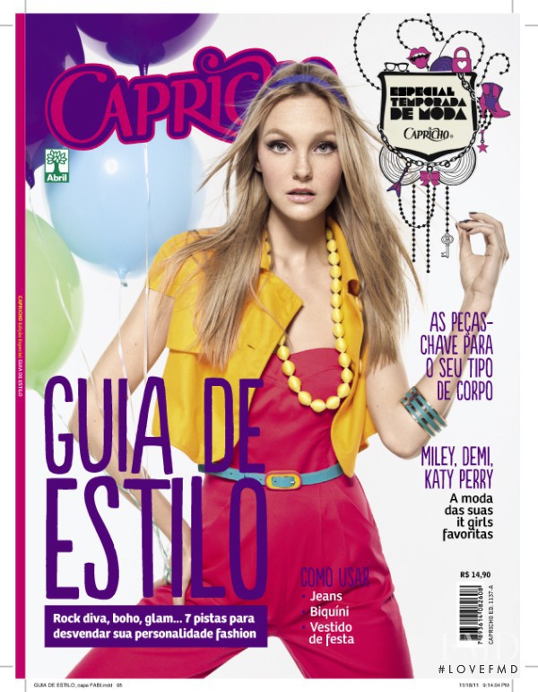 Caroline Trentini featured on the Capricho cover from December 2011