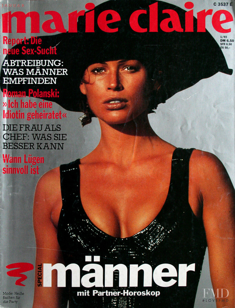 Carre Otis featured on the Marie Claire Germany cover from January 1993